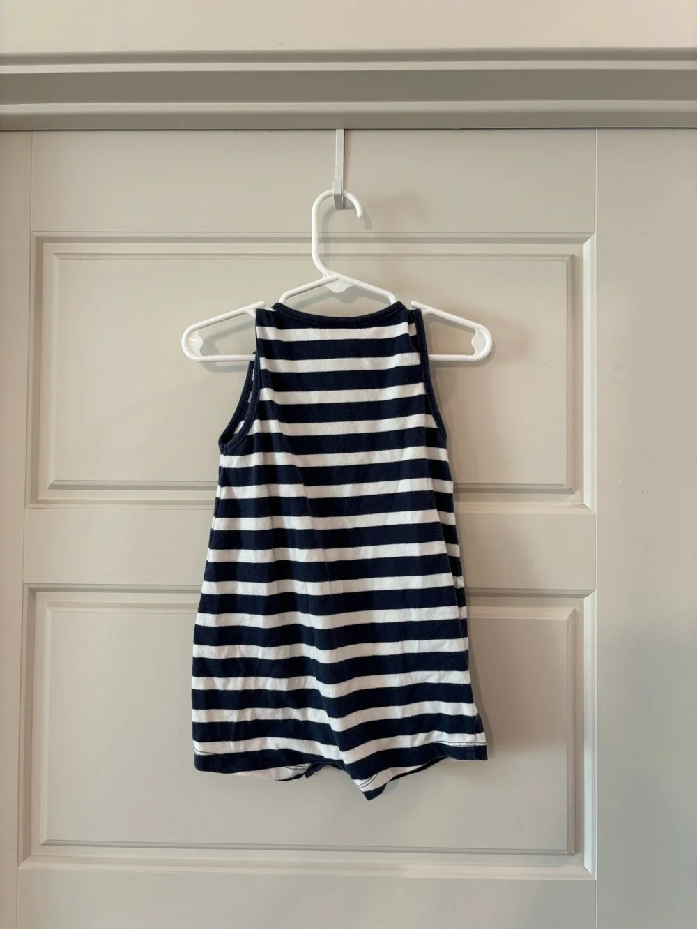 Oshkosh Baby Navy & White Striped Kitten Tank Romper
